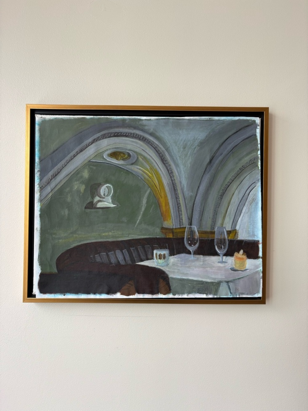 Original Acrylic Painting - Restaurant interior